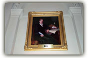A portrait of Dorothea hangs at Mechanics Hall, one of Worcester's historical buildings