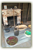 Typical southern fare turned out from a typical slave cabin fireplace