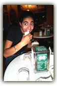 Neda and I prepared for our mission at the famous 'Cafe du Monde' in New Orleans