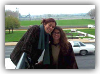 Steph and Daph did much of their research in St. Louis, and then got to go up the famous Arch!