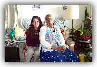 Stephanie with Nicodemus' oldest living resident: Ora Switzer