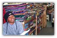Shops selling African textiles are popular in Harlem