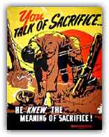 War propaganda posters like this one played off the tragic realities of World War II